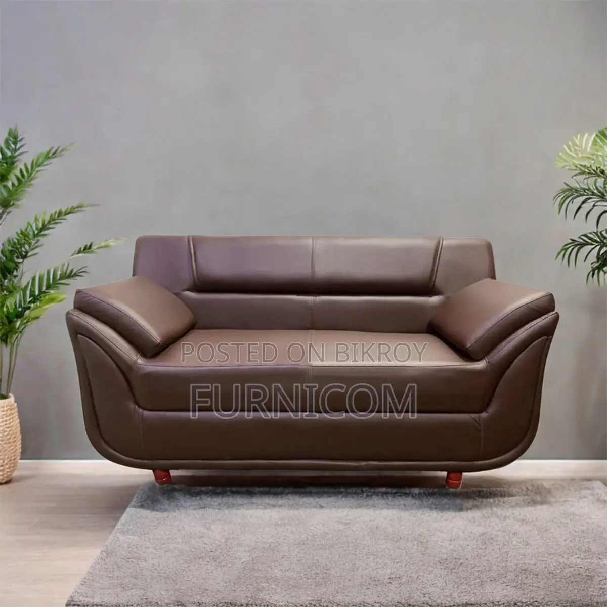 Rolled Arm 2 Seater Sofa - Chocolate