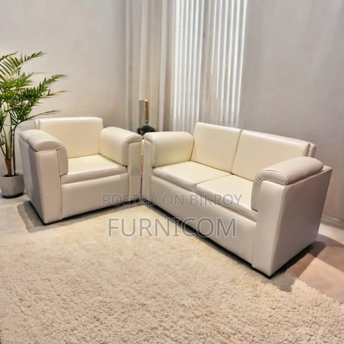Rolled Arm Sturdy Sofa Set (2+1)