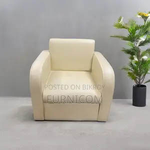 Single Seater Straight-backed Snug Sofa Set for Home and Office Faux L