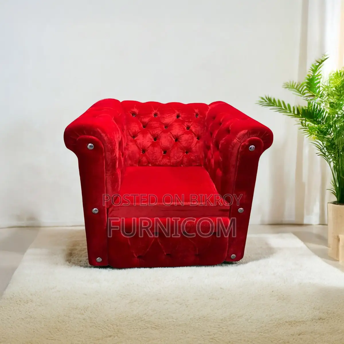 Chesterfield Armchair/ Single Seater Sofa for Home and Office Velvet U
