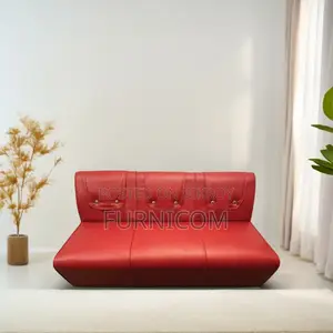 High Durable 3 Seater Armless Button Sofa - Red color