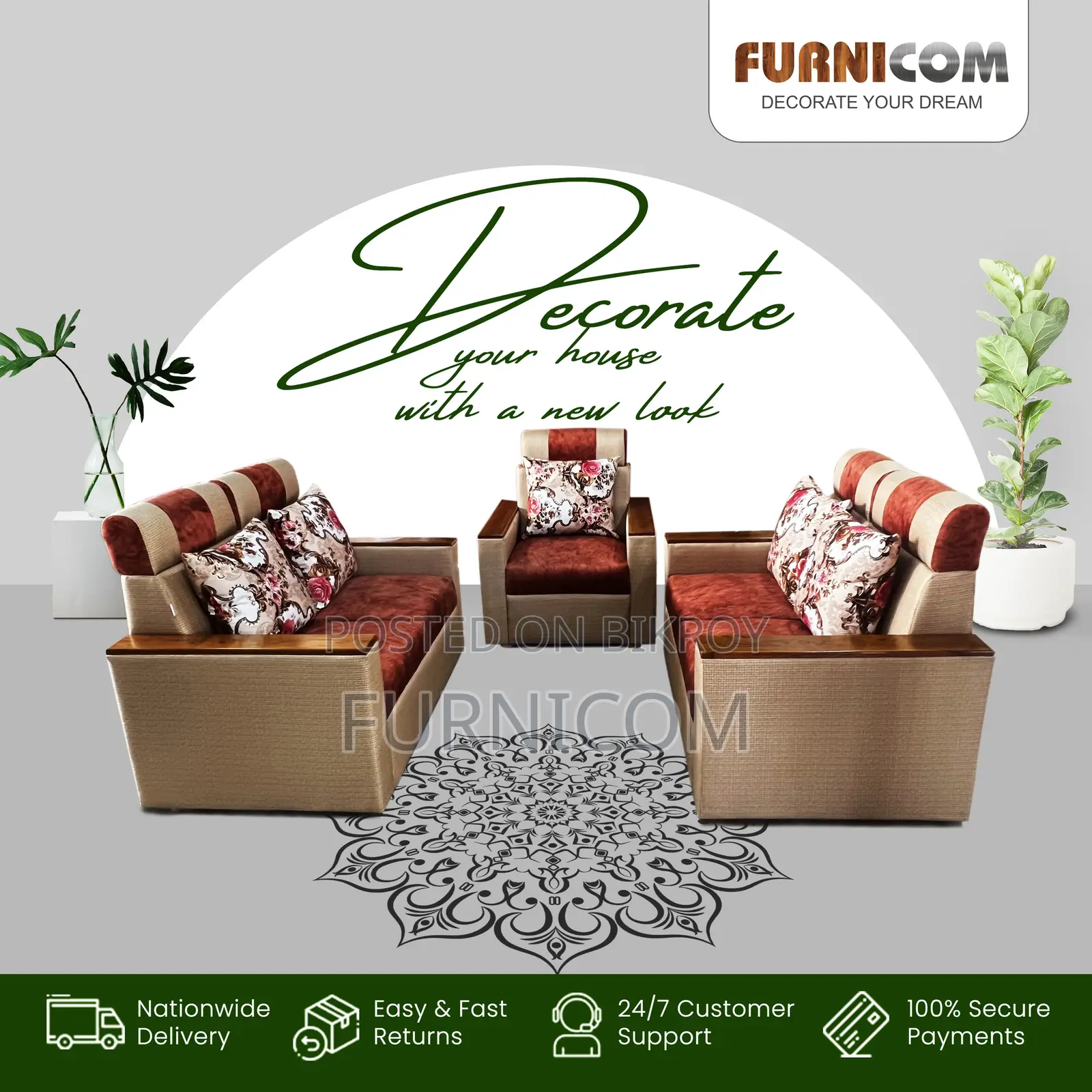 Furnicom Sofa/ Sofa/ Sofa Set/ L shape sofa/ Corner Sofa/ Apple sofa/ 