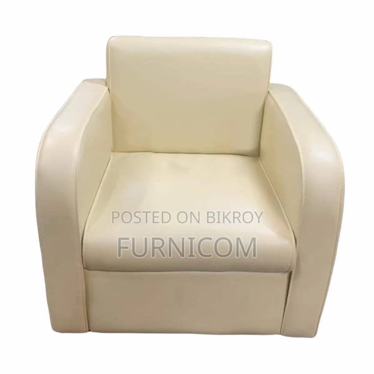 Single Seater Straight-backed Snug Sofa Set for Home and Office Faux L