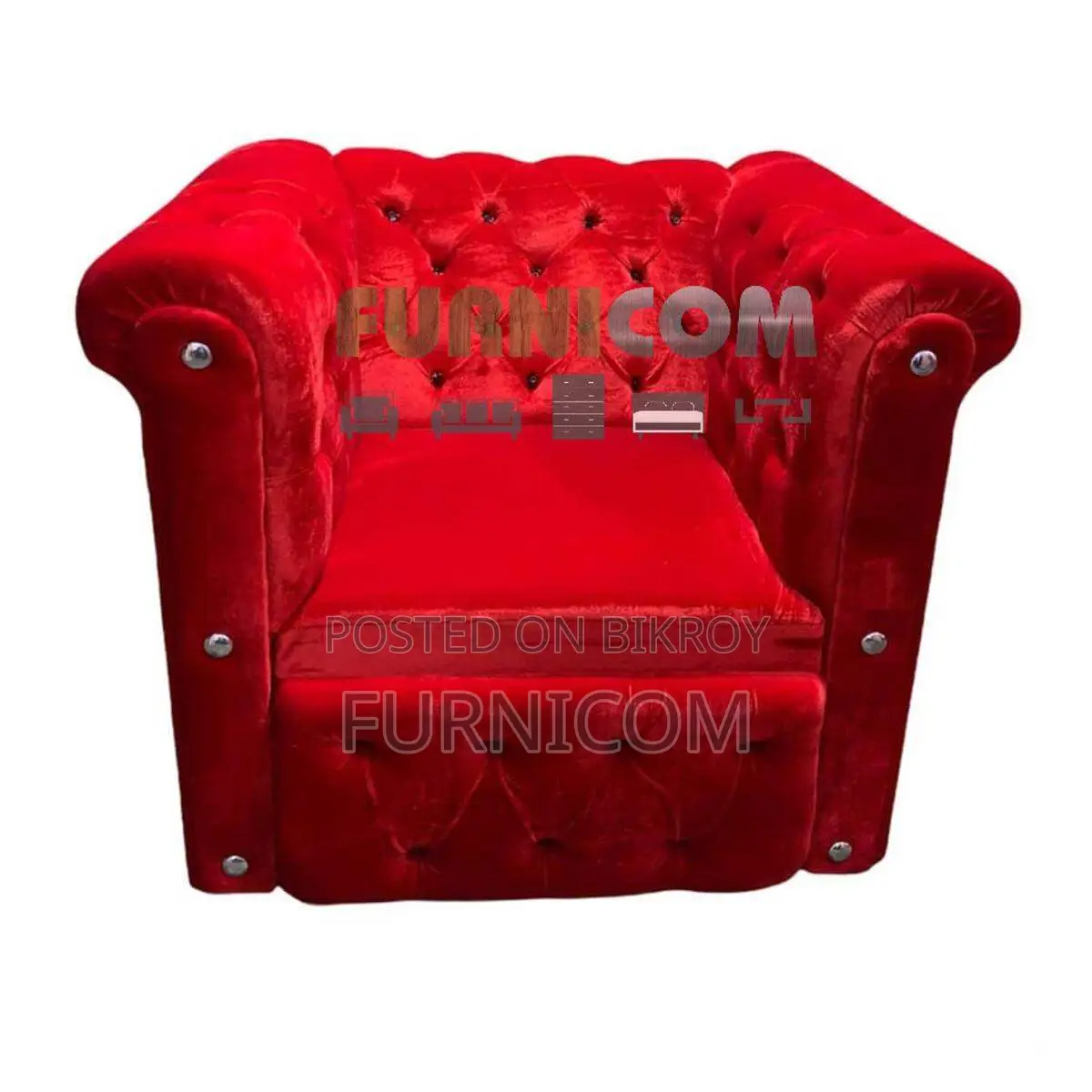 Chesterfield Armchair/ Single Seater Sofa for Home and Office Velvet U