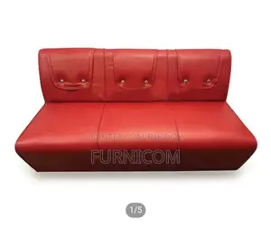 High Durable 3 Seater Armless Button Sofa - Red color