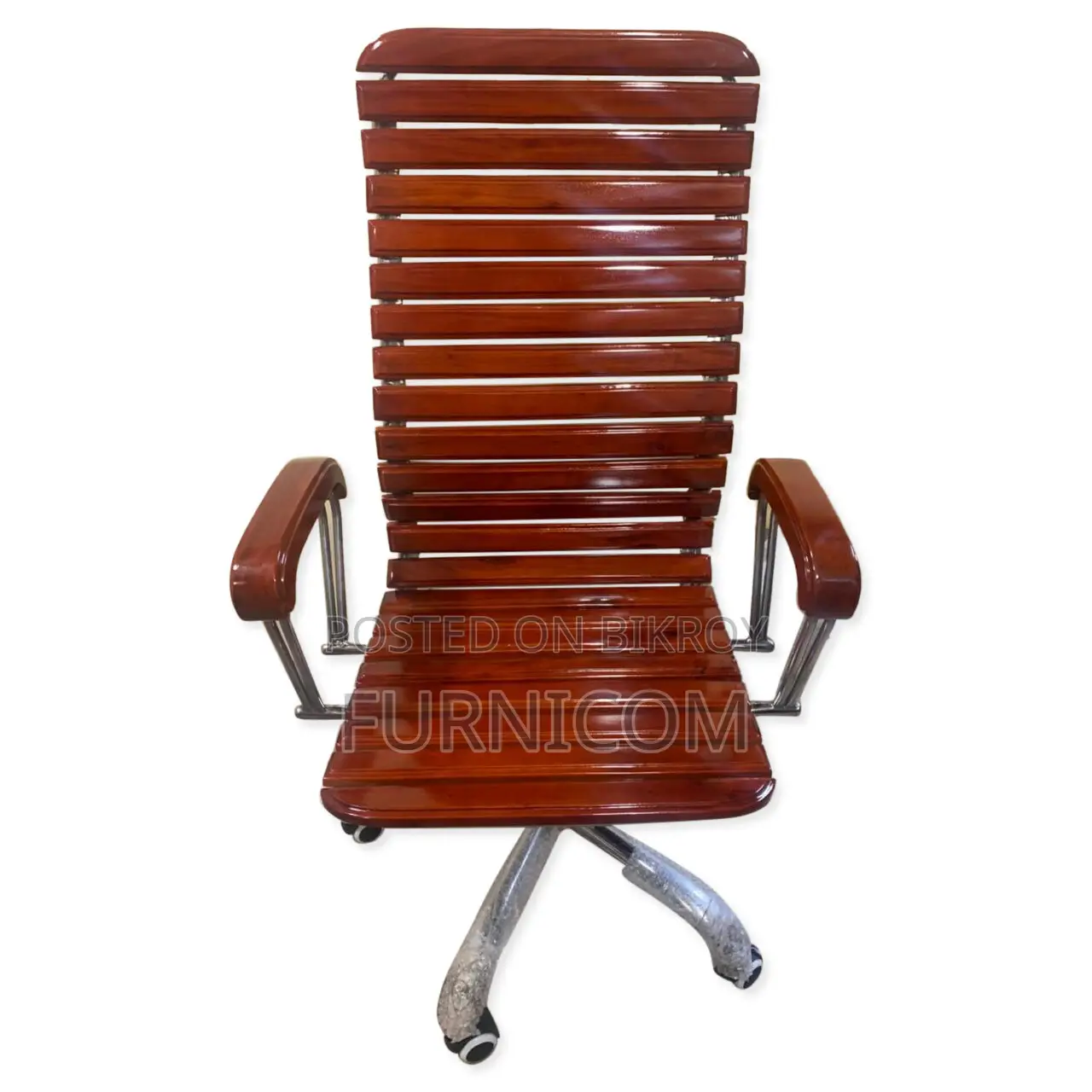 Curvylinear Wooden Boss Chair Mahogany (FCWC 7)