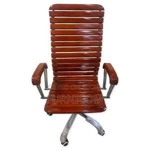 Curvylinear Wooden Boss Chair Mahogany (FCWC 7)