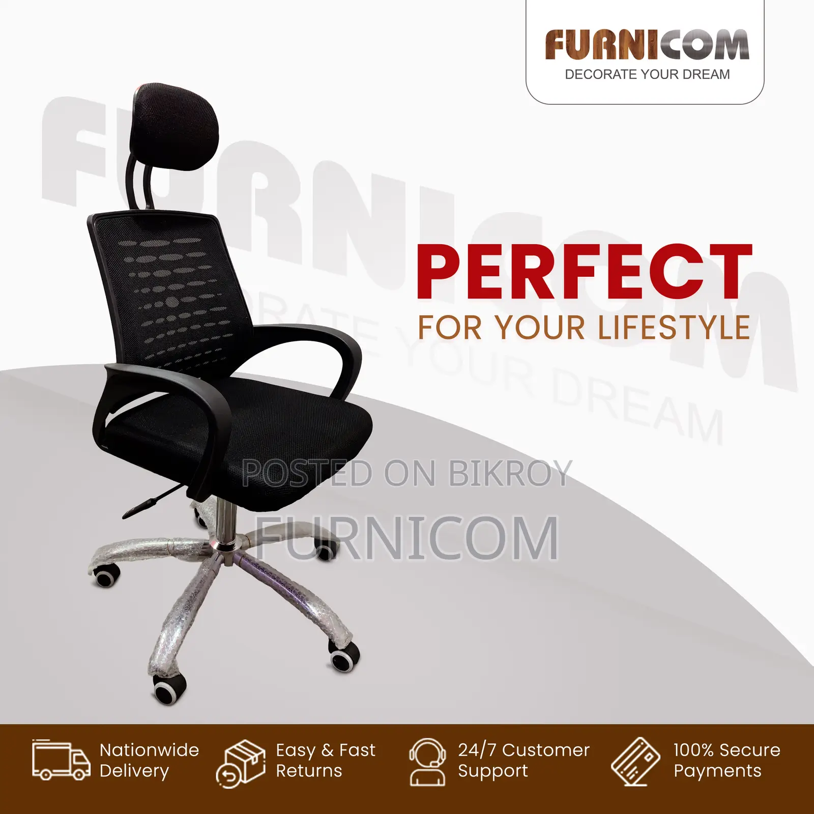 Furnicom Chair/ Office Chair/ Executive Chair/ Chair/ Home Office Chai