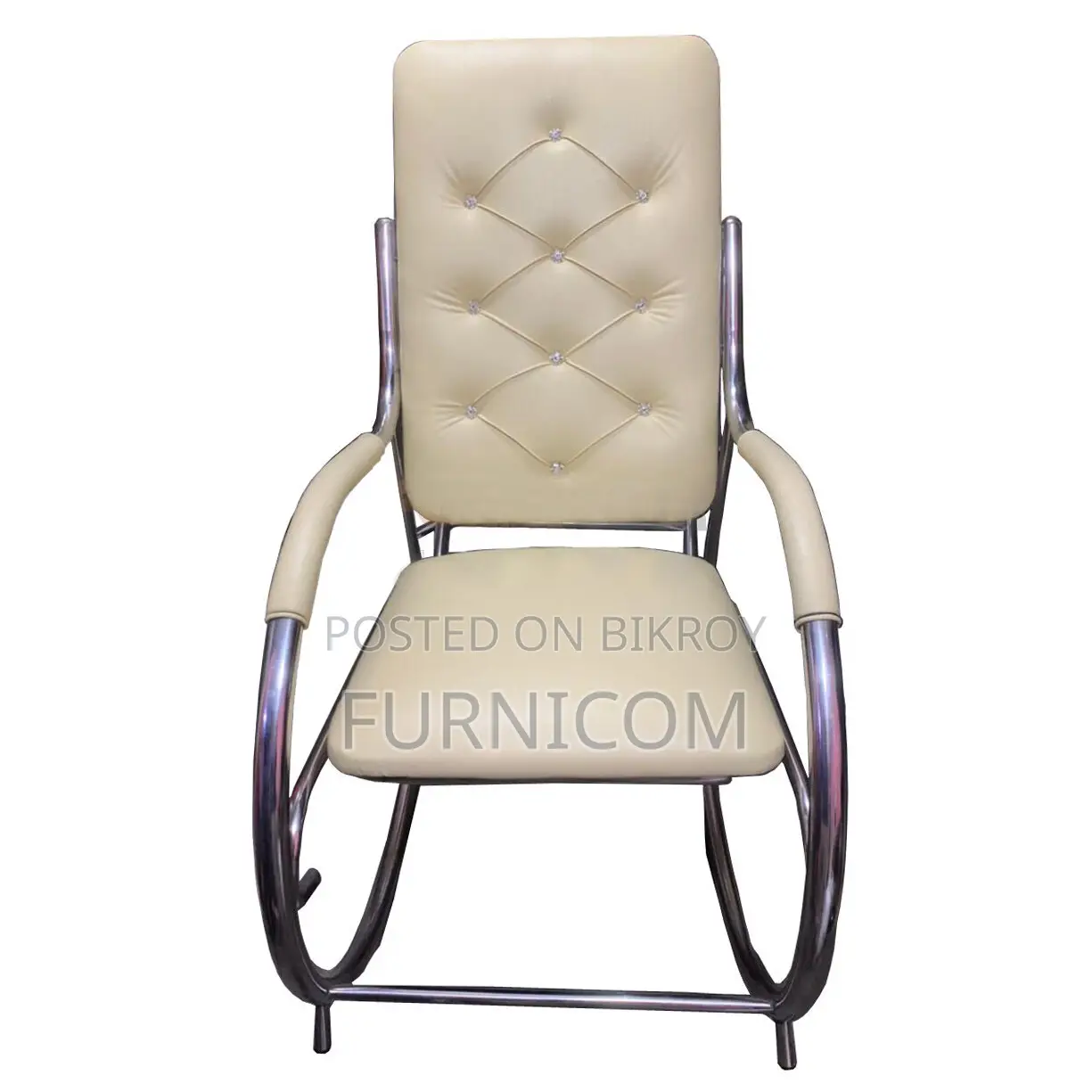 Staight-Backed Easy Rocking Chair for Living/Bed Room-Synthetic Leathe