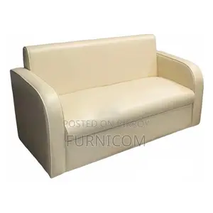 Two Seater Straight-backed Snug Sofa Set for Home and Office Faux Leat