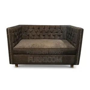Chesterfield Two Seater Wooden Velvet Sofa