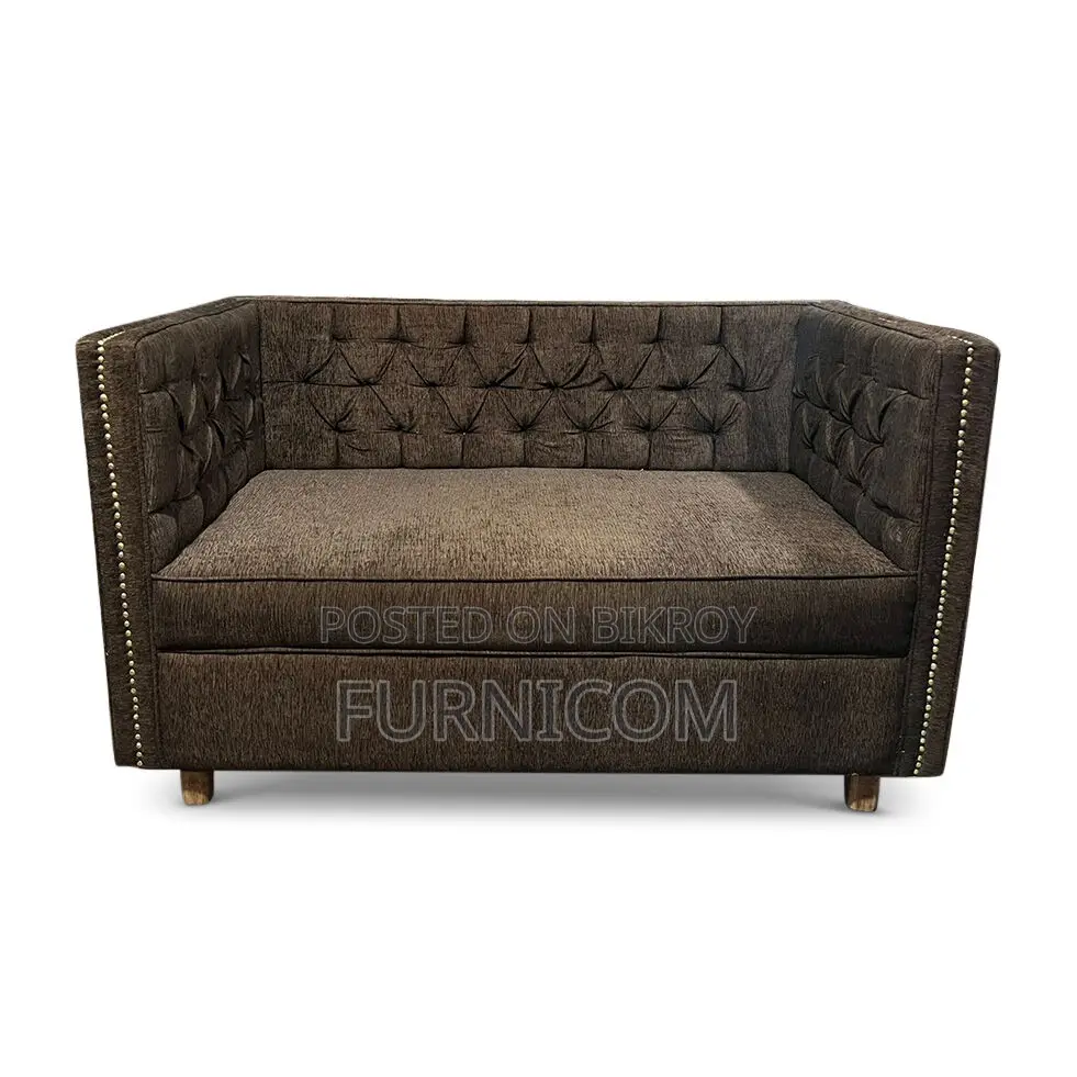 Chesterfield Two Seater Wooden Velvet Sofa