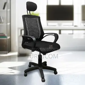 Executive office chair V-mash Black Revolving Chair with Headrest Chai