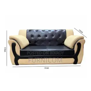 Synthetic Leather Rolled Arm Fluffy Arm Sofa/Two Seater Living Room or