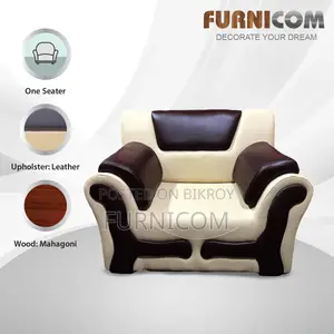 Furnicom Single Seater Rolled Arm Leaqueared Sofa High Quality Artific