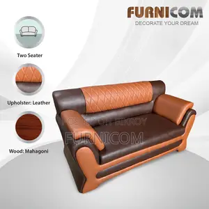 Upscaled Quality - Furnicom Sofa Set Leather Rolled Arm Fluffy Arm Sof