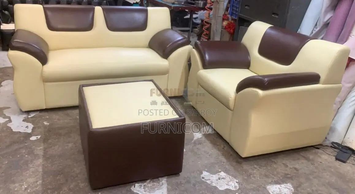 Rolled Arm Fluffy Sofa Set with Tea Table (3+2+1)