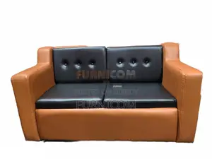 Button Tufted Sturdy Sofa for Living Room-Synthetic Leather
