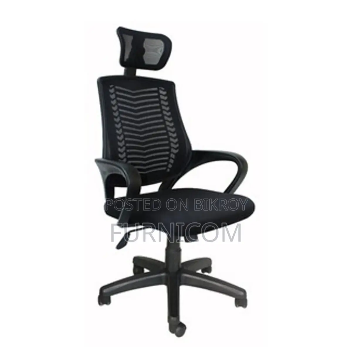 Executive office chair V-mash Black Revolving Chair with Headrest Chai