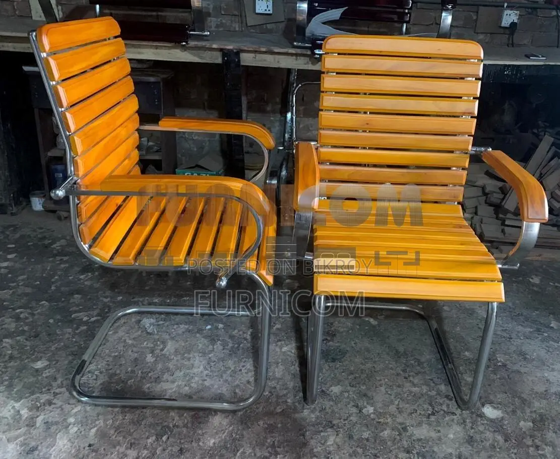 Curvy Linear Wooden Visitor Chair (Fcwc 5) - Chair