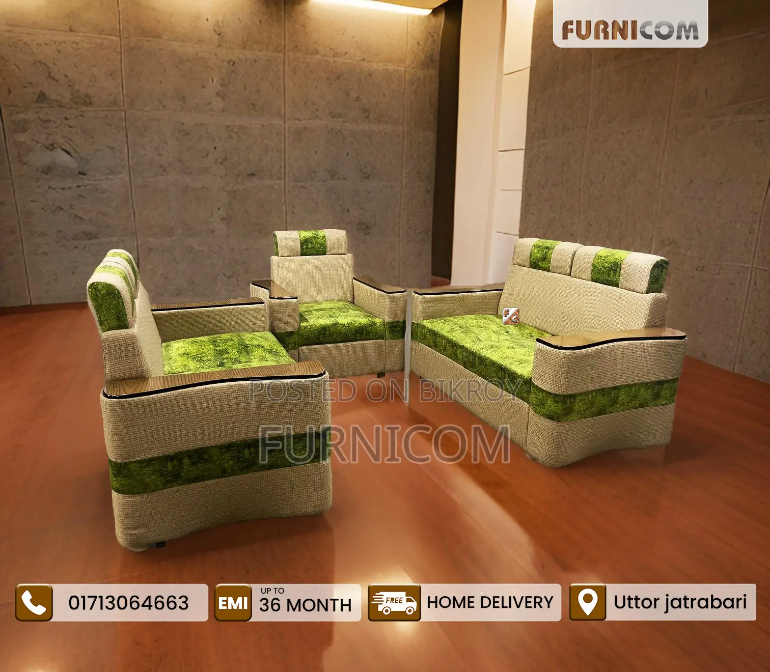 Modern & Elegant 2+2+1=5 Seater Sofa Set