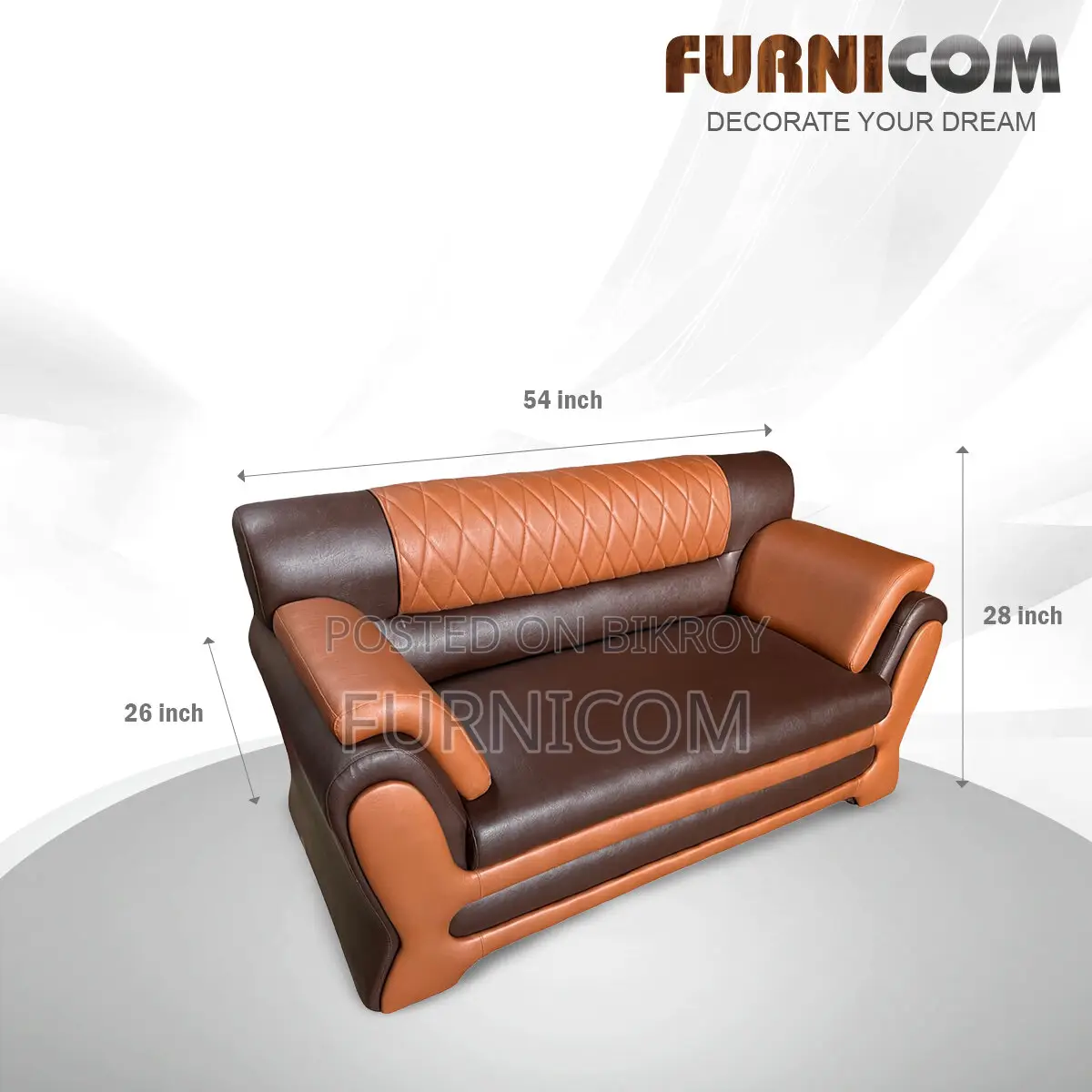 Upscaled Quality - Furnicom Sofa Set Leather Rolled Arm Fluffy Arm Sof