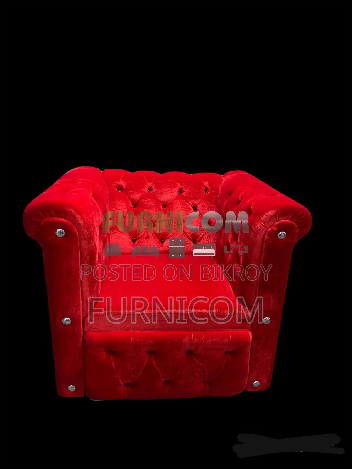 Chesterfield Armchair/ Single Seater Sofa for Home and Office Velvet U