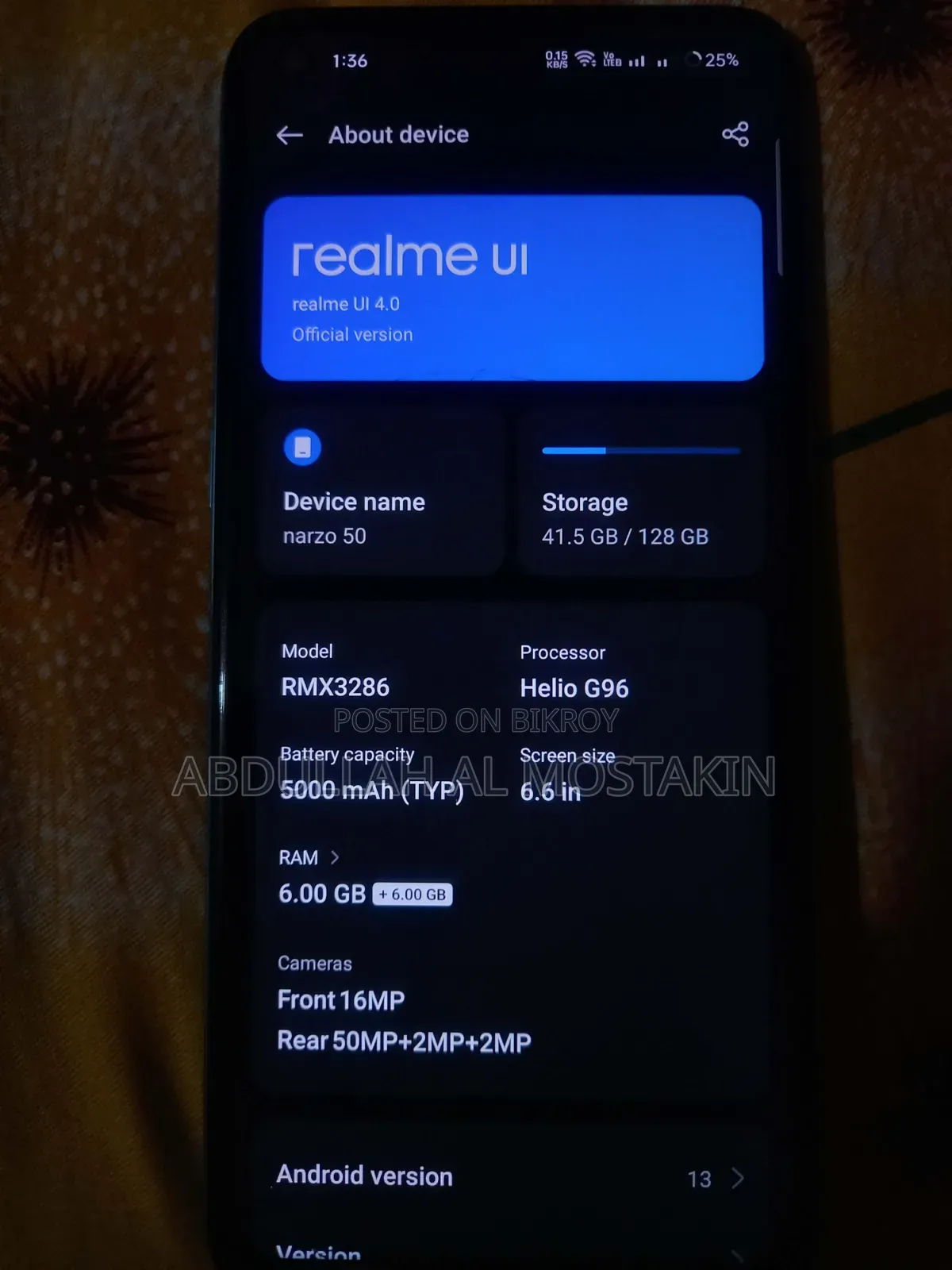 Realme Narzo 50 128 GB Blue