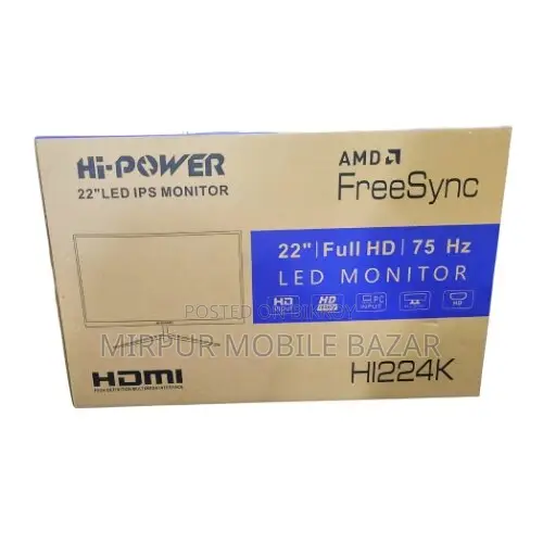 New Monitor 22 Inch LED Borderless White