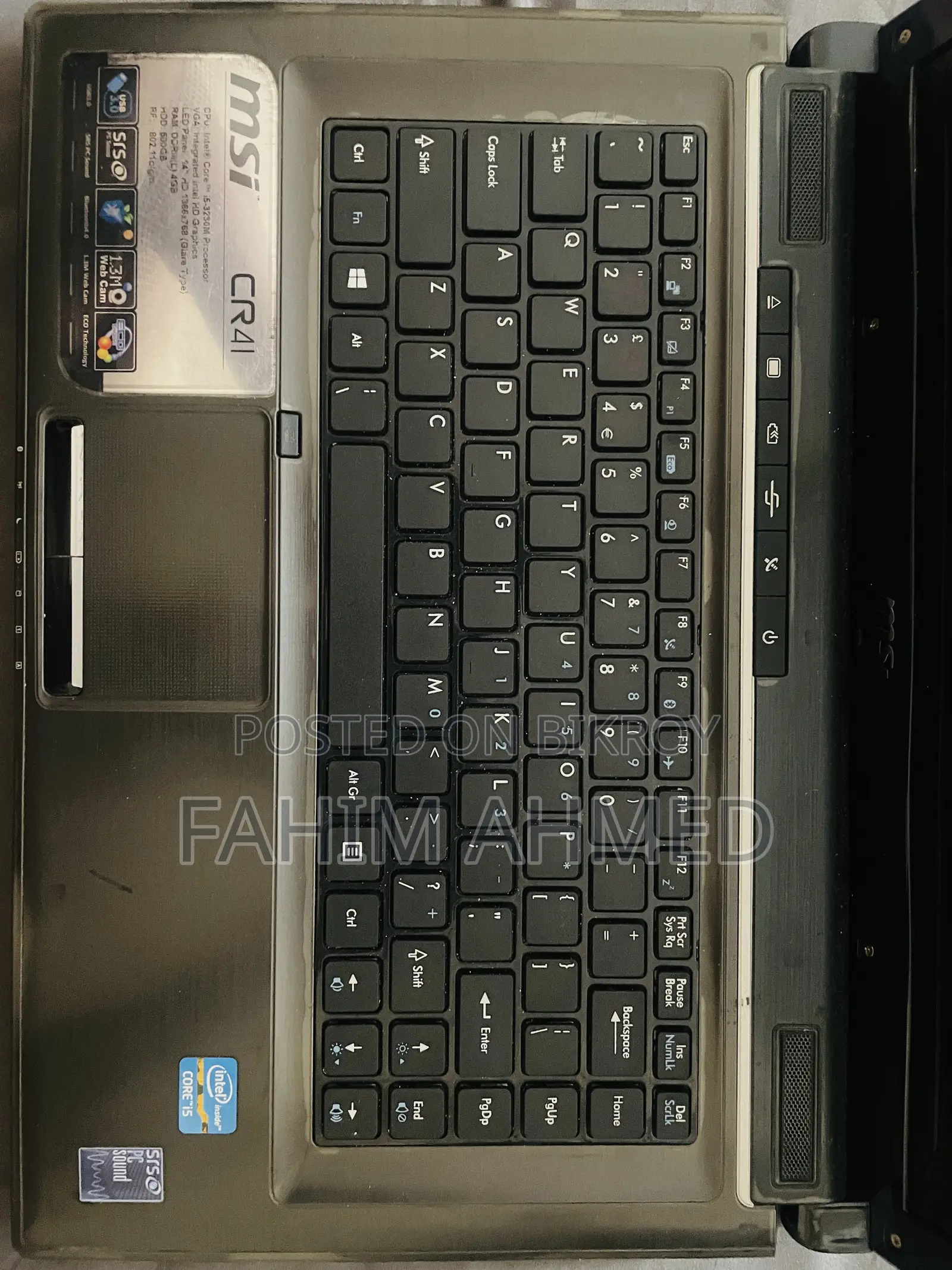 Laptop MSI 4GB Intel Core I5 HDD 320GB