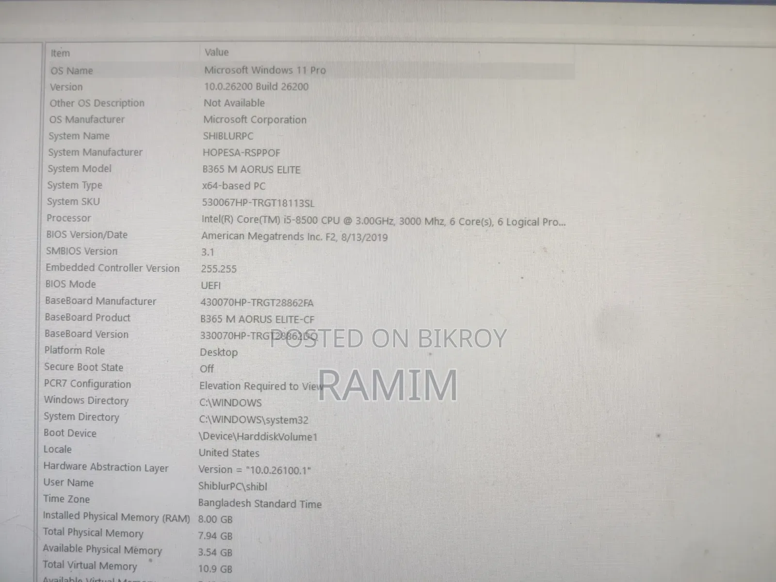 Desktop Computer 8GB Intel Core I5 SSD 500GB