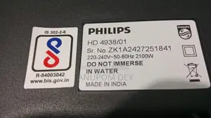 Philips HD4938/01 2100W Cooktop Induction Cooker