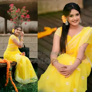 হাফ সিল্ক লেস ওয়ার্ক শাড়ি