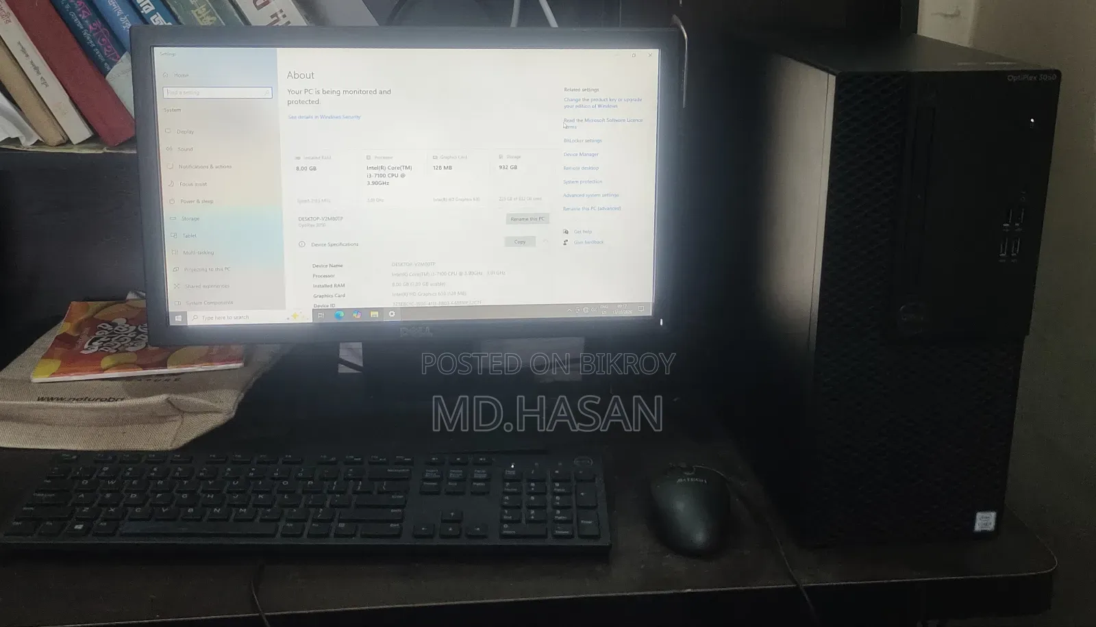 Desktop Computer Dell OptiPlex 3050 8GB Intel Core i3 HDD 1T