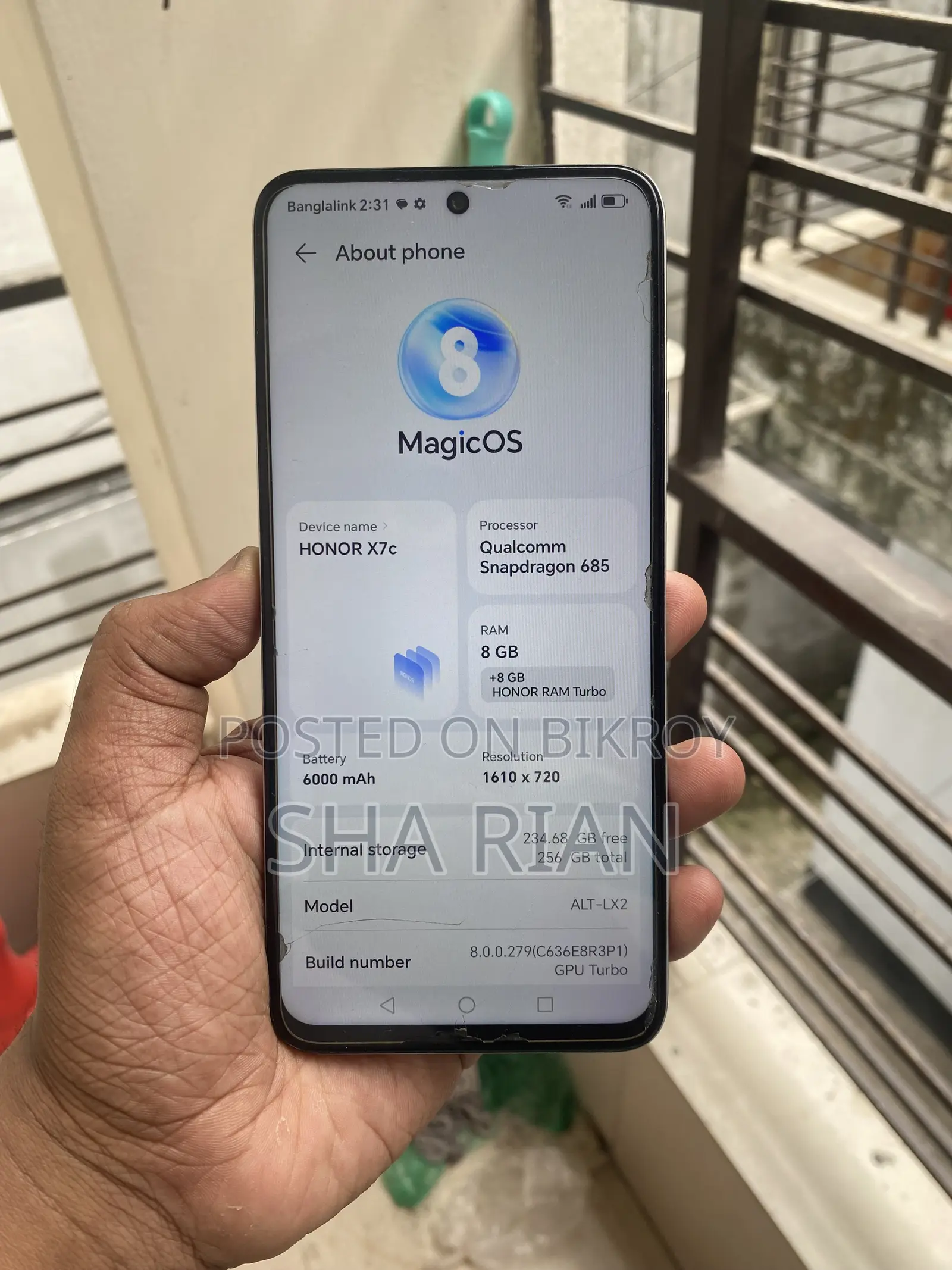 হনার এক্স৭সি ২৫৬ জিবি হোয়াইট