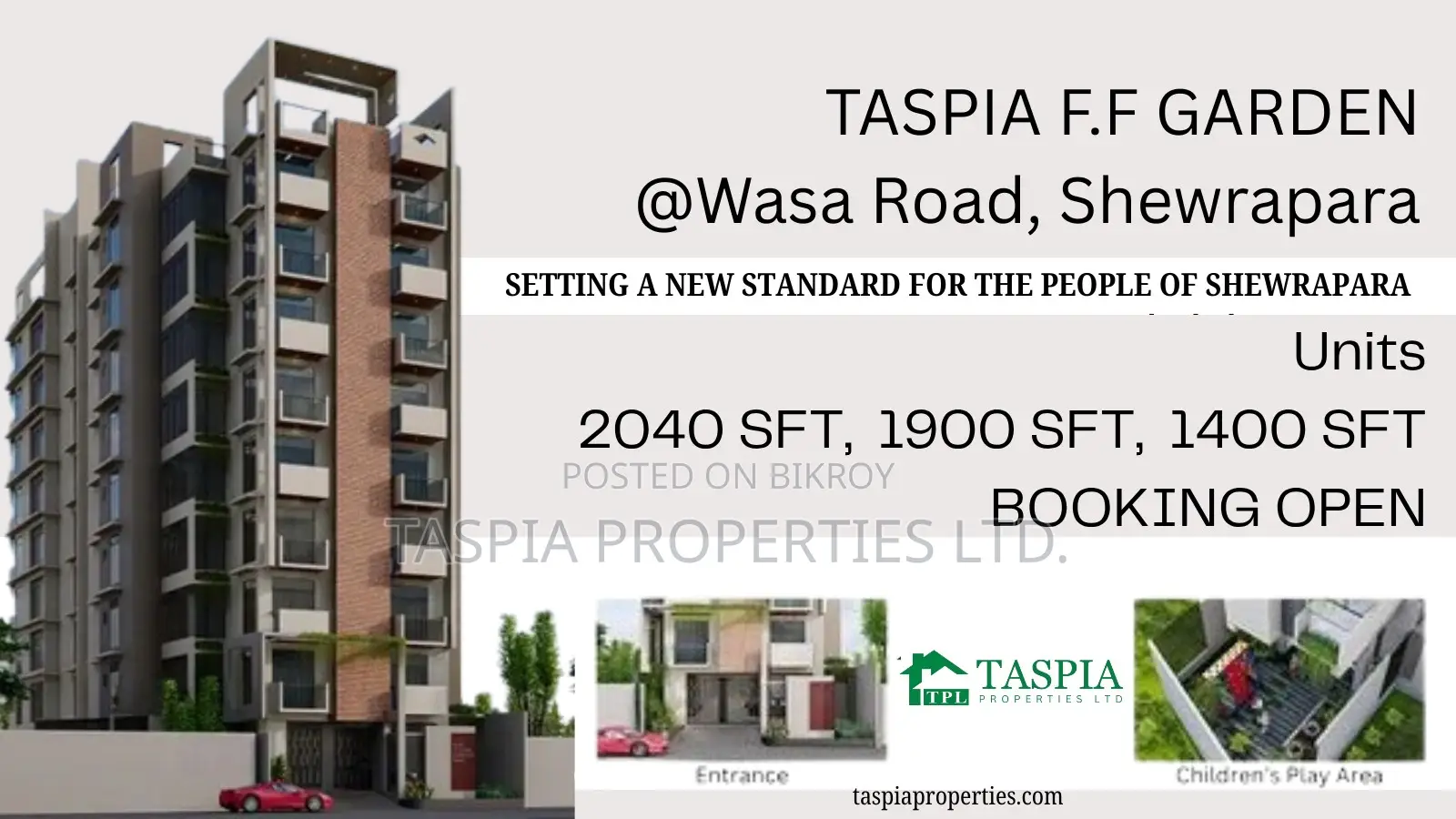4 Bedroom Apartment in Taspia Properties, Shewrapara for Sale