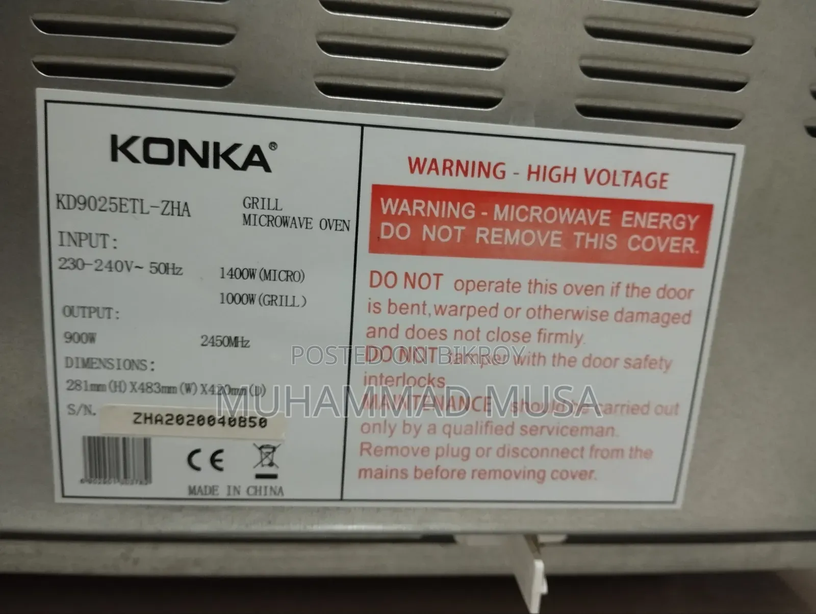 Konka Microwave Oven for sale