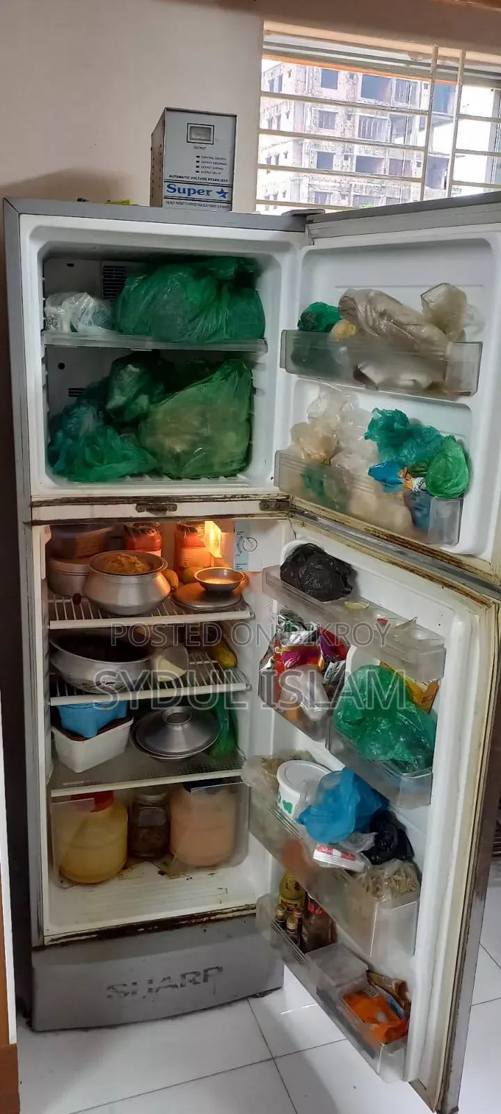 Title: Good Condition Sharp 11 CFT Fridge + Stabilizer for Sale