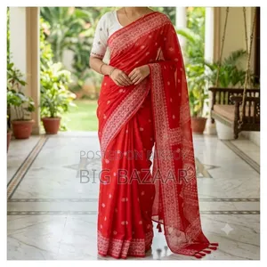 চান্দেরী সিল্ক ডিজিটাল প্রিন্ট শাড়ি