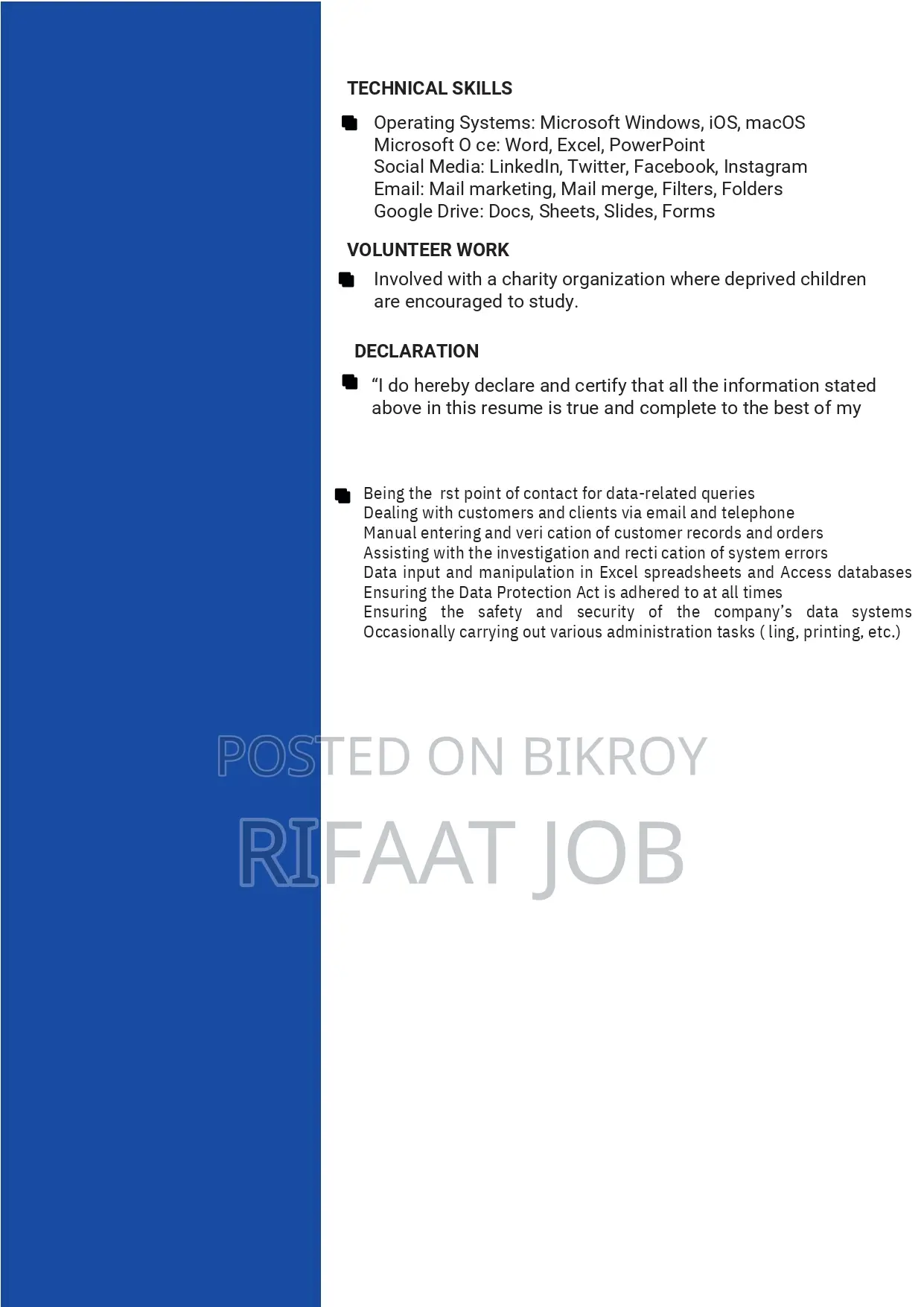 Customer Service Executive