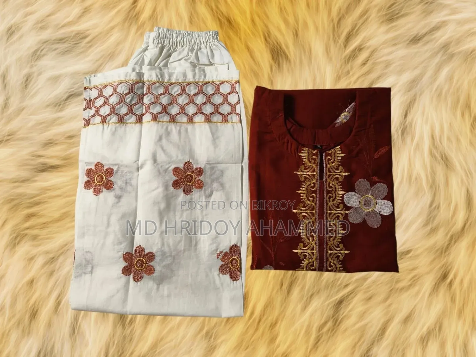 Pure Cotton Embroidered Kurti and Palazzo Set - Deep Maroon