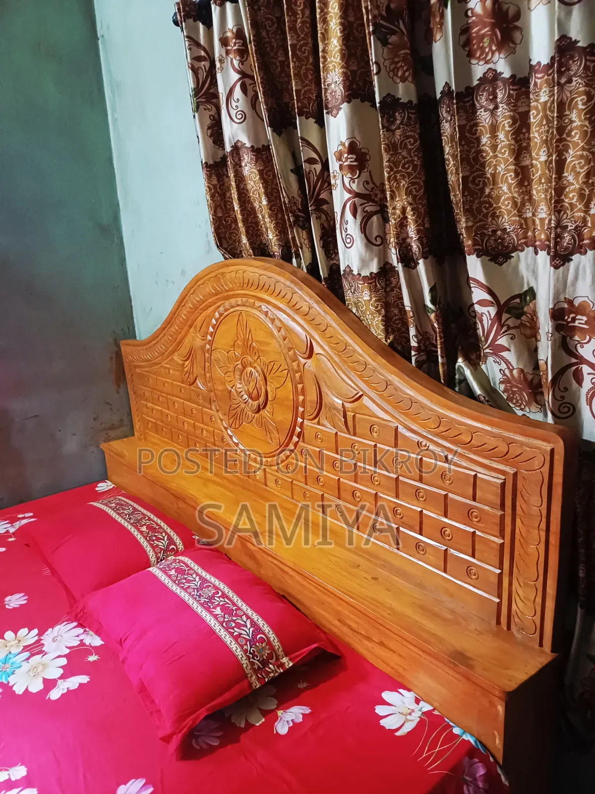 Location Keraniganj. Teak wood bed and 2 wardrobes for urgent sale.