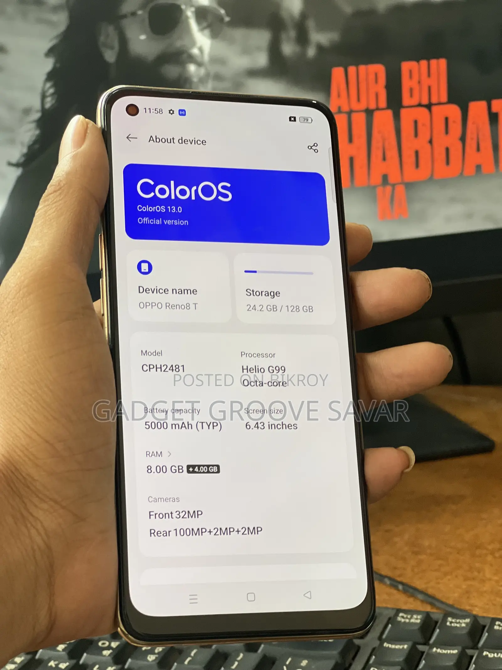 Oppo Reno8 T 5G 128 GB Yellow