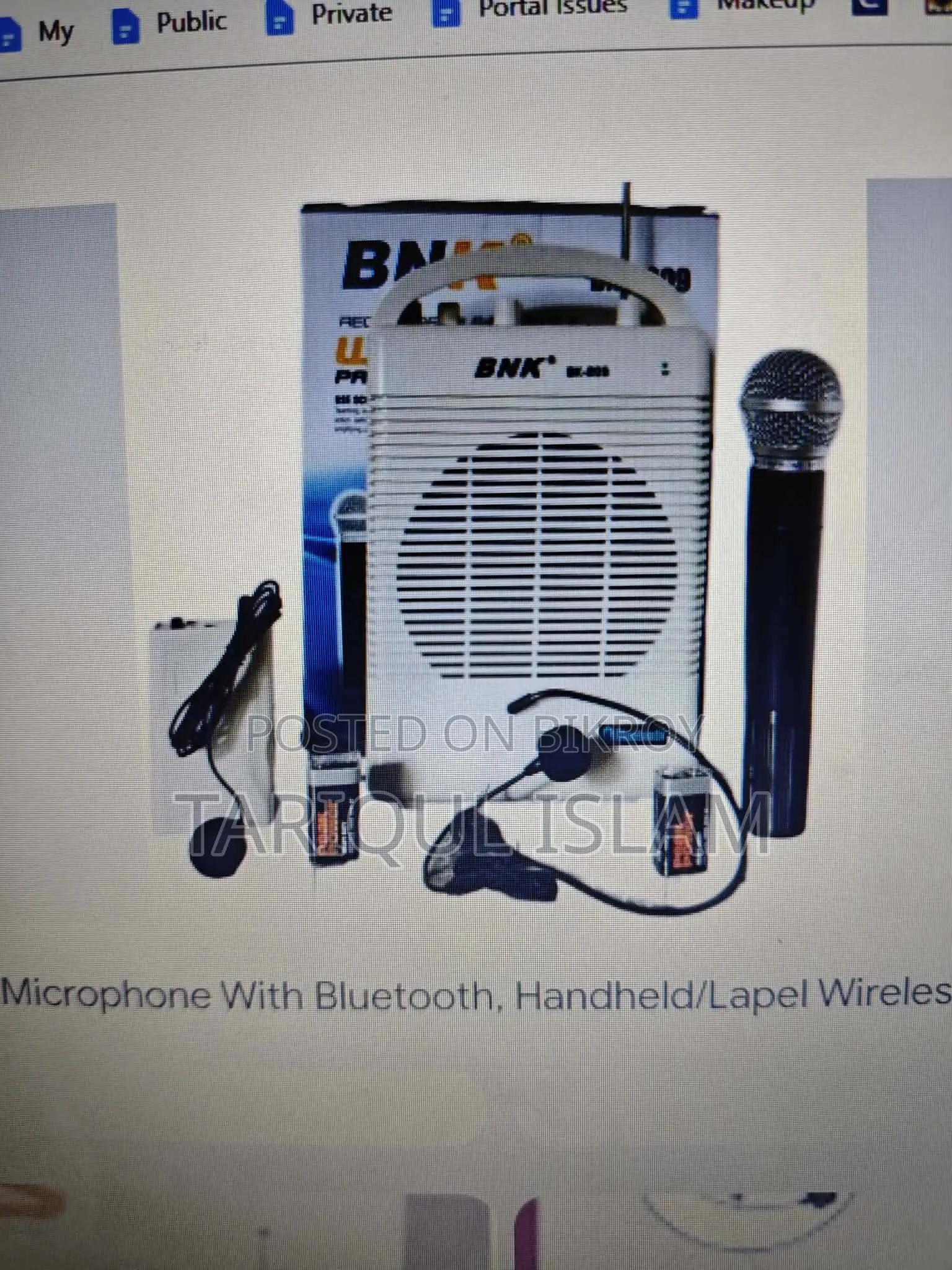 BNK-209 Rechargeable Portable Wireless P.A Microphone