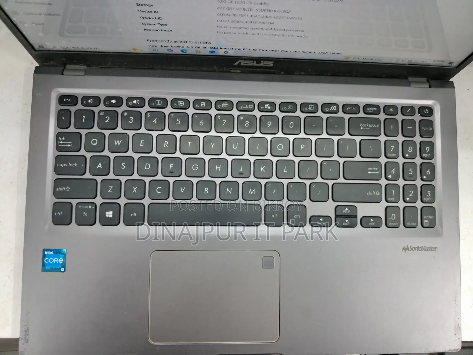 Laptop ASUS 4GB Intel Core I3 SSD 500GB