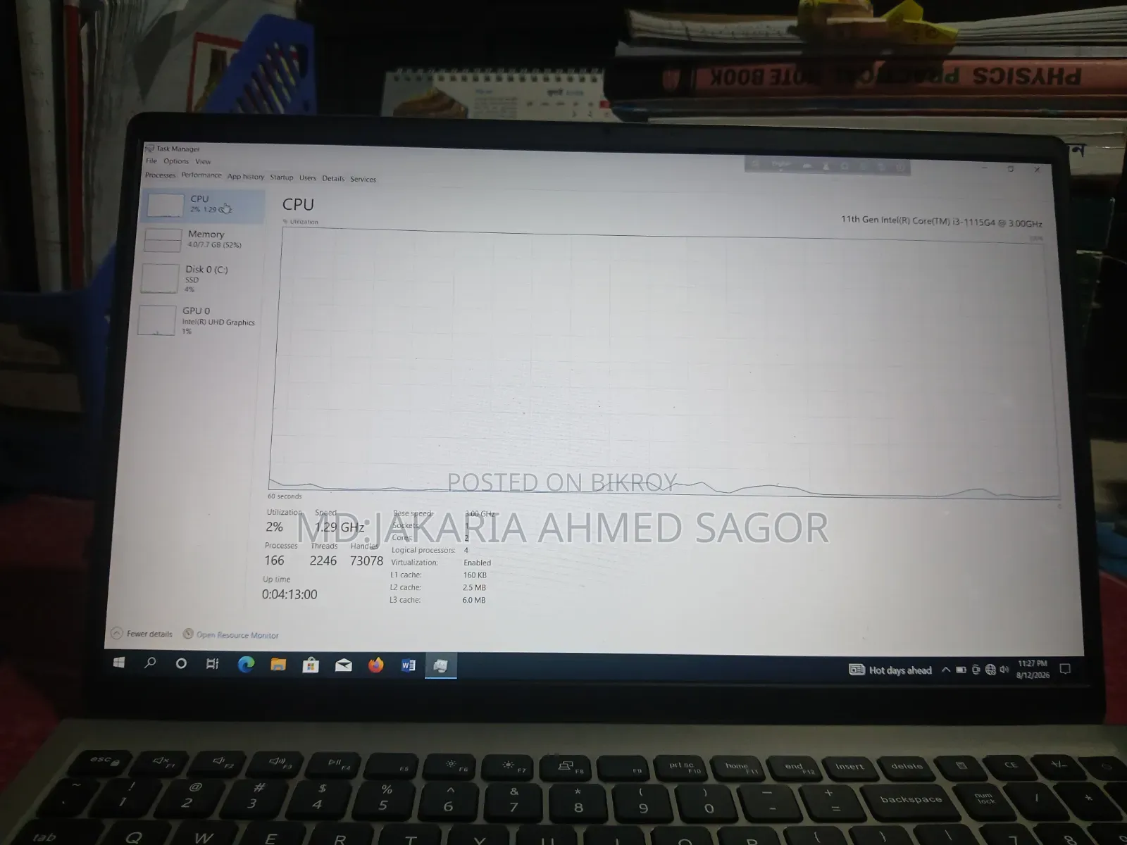 Laptop Dell Inspiron 15 8GB Intel Core i3 SSD 256GB