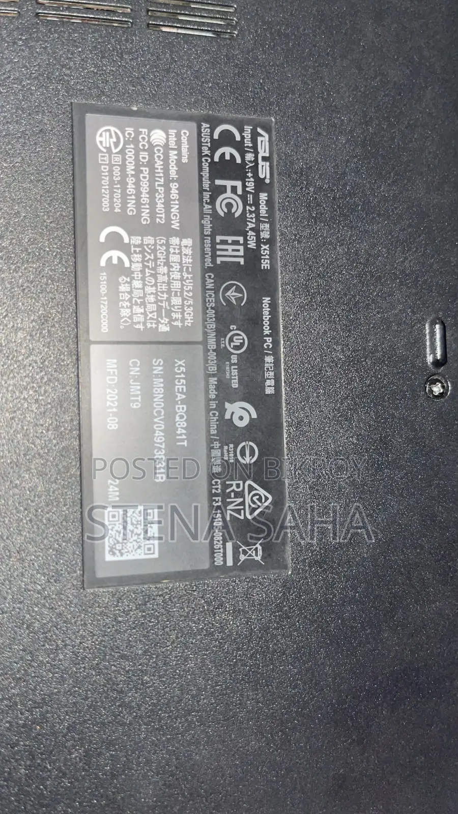 Laptop Asus Vivobook 15 8GB Intel Core i3 SSD 256GB