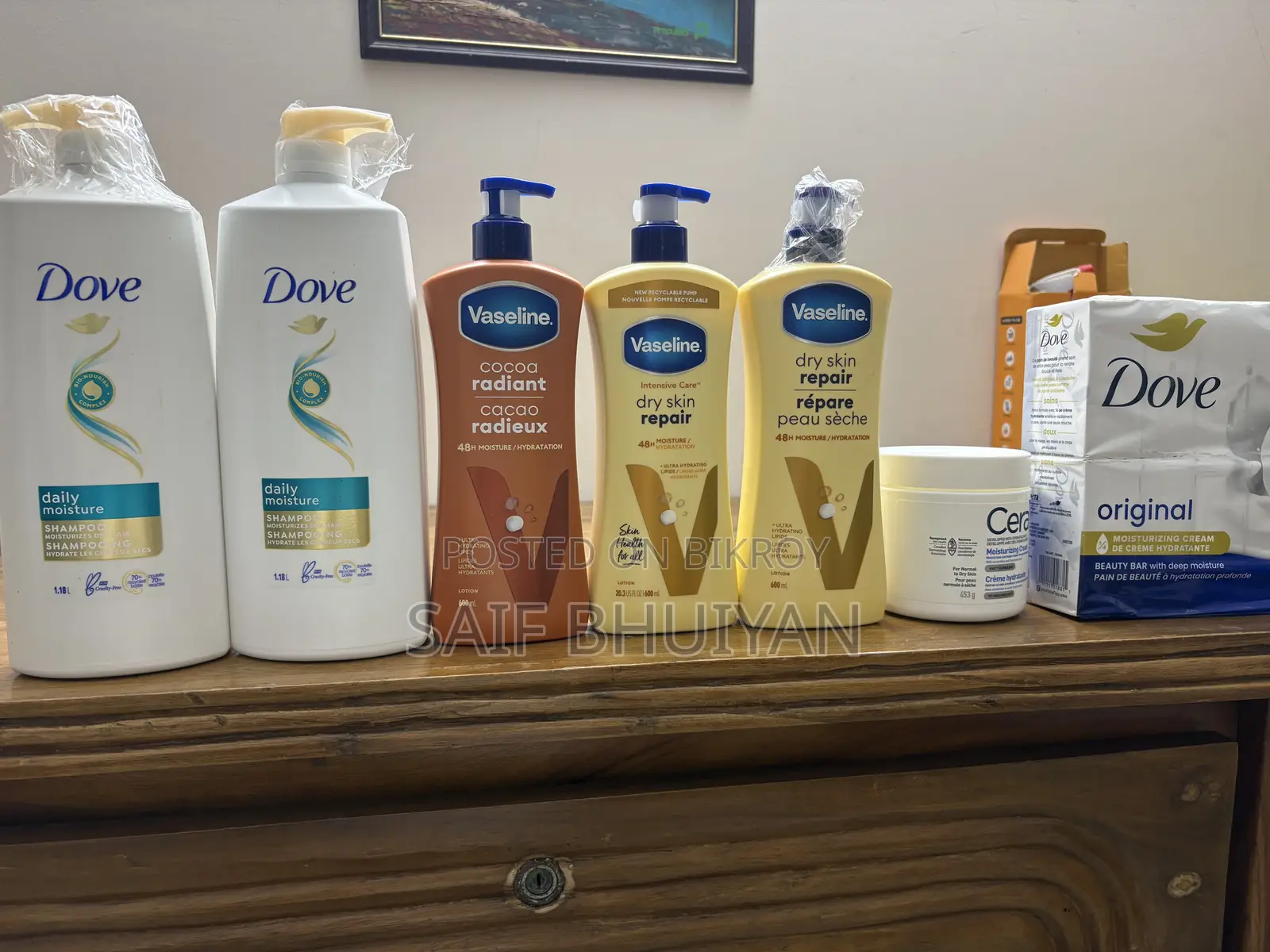 Dove Vaseline CeraVe