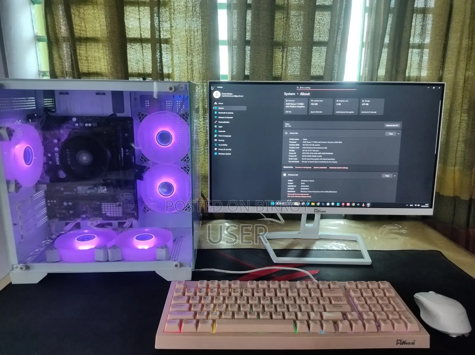 Desktop Computer 16GB AMD Ryzen 7 SSD 512GB