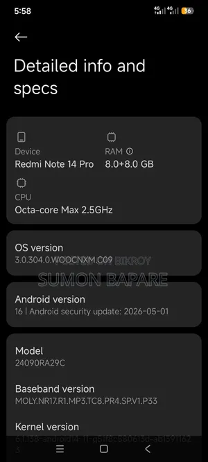 Xiaomi Redmi Note 14 Pro 5G 256 GB Black
